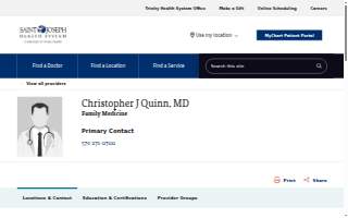 Christopher J Quinn, MD website