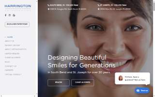 Harrington Orthodontics of Granger website