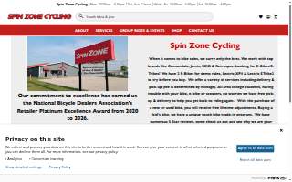 Spin Zone Cycling website