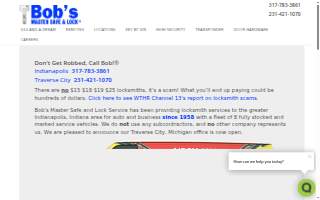 Bob's Master Safe & Lock Service website
