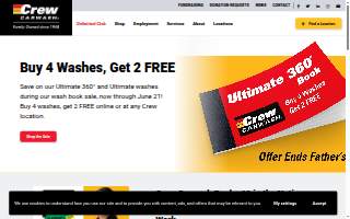 Crew Carwash of Bloomington website