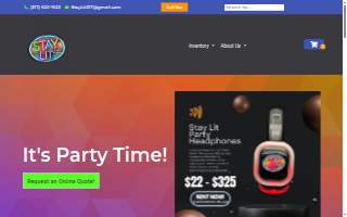 Stay Lit Party Rentals website
