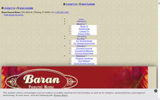 Baran & Son Funeral Home website