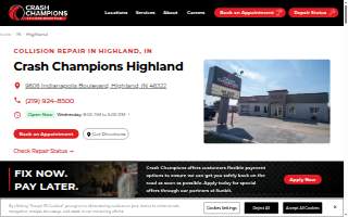 Crash Champions Collision Repair Highland website