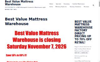 Best Value Mattress Warehouse website