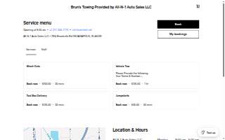 Bruns Towing Services website