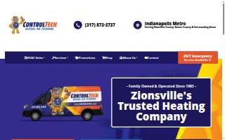 Control Tech Heating, Air, & Plumbing website