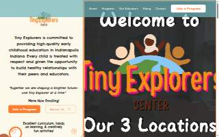 Tiny Explorers Center website