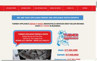 Turner Appliance Repair website