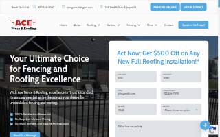 Ace Fence & Roofing website