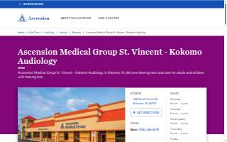 Ascension Medical Group St. Vincent - Kokomo Audiology website