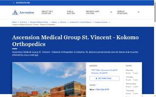 Ascension Medical Group St. Vincent - Kokomo Orthopedics website