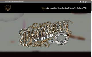 The Bohemian Tattoo Club & Gallery website
