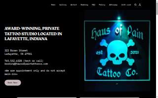 Haus of Pain Tattoo Company website