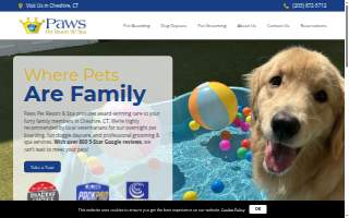 Paws Pet Resort & Spa website