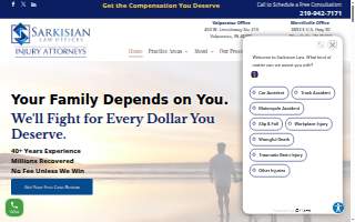 Sarkisian Law Offices of Lake Station website