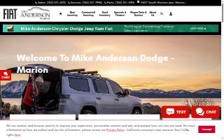 Mike Anderson Chrysler Dodge Jeep Ram Fiat of Marion website