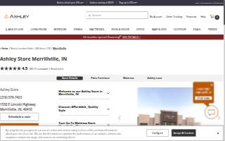 Ashley Store of Merrillville website