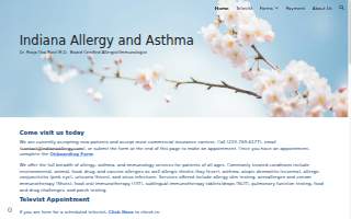 Indiana Allergy and Asthma Dr. Pooja Oza Patel website