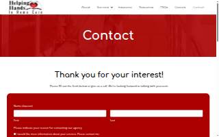 Helping Hands In Home Care website