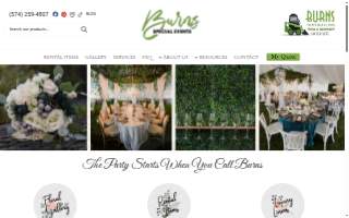 Burns Special Events website