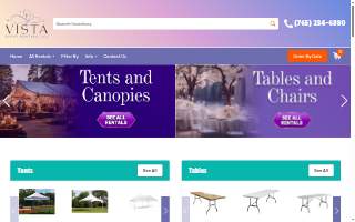 Vista Event Rentals, LLC website