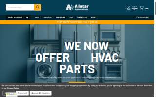Allstar Appliance Parts website