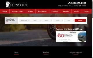 Glen's Tire website