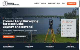 Prince Land Surveying LLC of Nappanee website