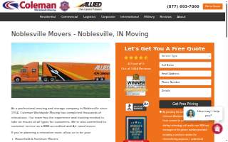Coleman Worldwide Moving of Noblesville website