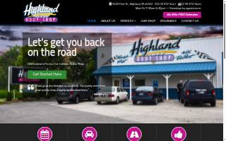 Highland Body Shop of Schererville website