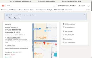 Walgreens of Schererville website