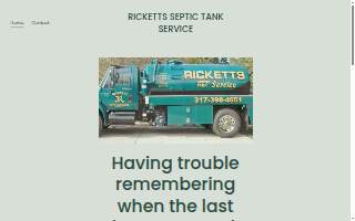 Ricketts Septic Tank Service website