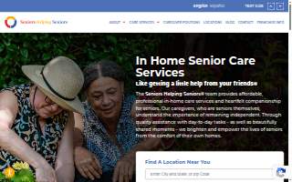 Seniors Helping Seniors In-Home Care Services Shelbyville, Greenwood, and SE Indy Metro website