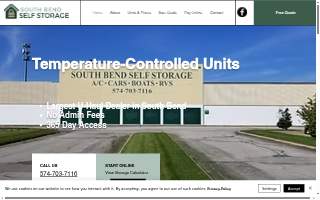 South Bend Self Storage website