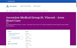 Ascension Medical Group St. Vincent - Avon Heart Care website