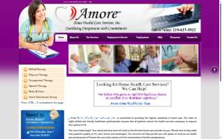 Amore Home Health Care website