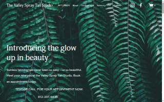 The Valley Spray Tan Studio website