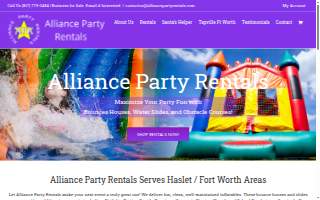 Alliance Party & Event Rentals website
