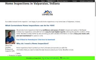 Cornerstone Home Inspections of Valparaiso website