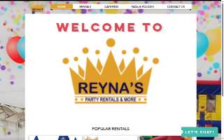 Reyna's Party Rentals LLC website