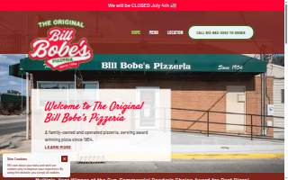 Bill Bobe's Pizzeria website