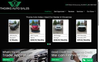 Thorne Auto Sales website