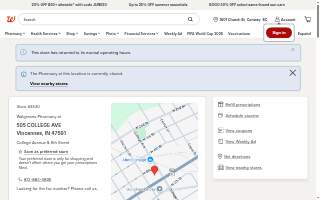 Walgreens of Vincennes website