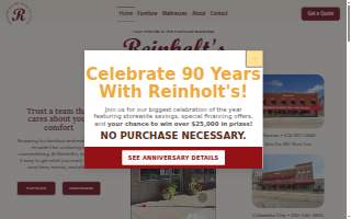 Reinholt's Furniture & Mattresses website