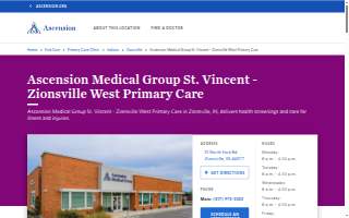 Ascension Medical Group St. Vincent - Zionsville West Primary Care website