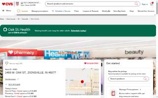 MinuteClinic at CVS of Zionsville website