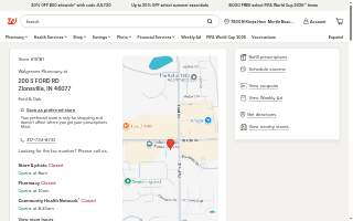 Walgreens Drug store of Zionsville website