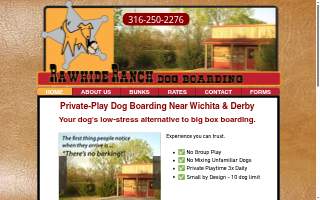 Rawhide Ranch Dog Boarding website