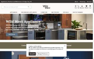 Wild West Appliances website